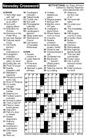Today's crossword puzzle in newsday. Newsday Crossword