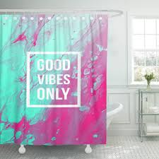 Free shipping on all orders over $35. Blue Good Vibes Only Motivational Quote On Abstract Liquid Shower Curtain Waterproof Fabric 72 X 78 Inches Set With Hooks Shower Curtains Aliexpress