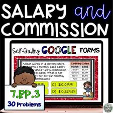 Salary And Commission Word Problems Self Grading Google Forms Word Problems Teacher Favorite Things Google Forms
