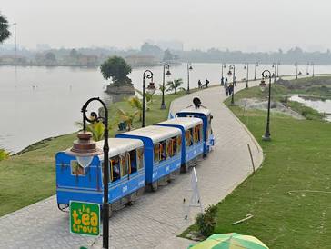 Lakeside Toy Train at Eco Park, AI generated