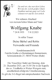 Traueranzeigen von Wolfgang Knabe