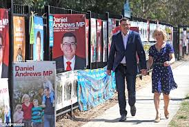 Victorian premier dan andrews has been taken to hospital after a serious fall. Liberal S Denis Napthine Congratulates Daniel Andrews On Labor Win Daily Mail Online