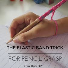 All you need to do to stop them doing this is tear a tissue in half then get them to hold it with their ring and pinkie finger. The Elastic Band Trick For Pencil Grasp And Inside The Handwriting Book Your Kids Ot