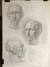 Рисунок портрета | Обрубовка головы и античная голова.