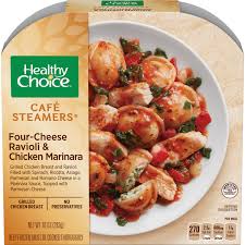 Retro tv dinners back when they cost 44 cents beans and franks super healthy tray oven heat quick fast 60s 70s. Healthy Choice Cafe Steamers Frozen Dinner Four Cheese Ravioli Chicken Marinara 10 Ounce Walmart Com Walmart Com