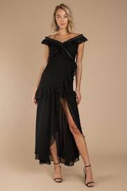 Ivy Chiffon Off Shoulder Maxi Dress High Low Ruffle Dress Maxi Dress Dresses