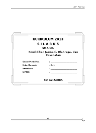 Silakan klik pada mata pelajaran yang ingin anda pesan di bawah ini. Top Pdf Rpp Pjok Sma Kurikulum 2013 Kelas X Xi Xii Revisi Tahun 2016 2017 123dok Com