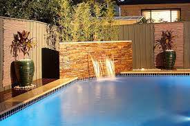 Semi Raised Pool Water Feature 9 Backyard Pool Landscaping Small Pool Design Pool Water Features