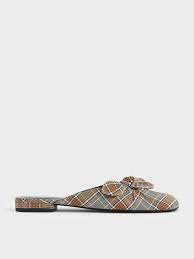 Standard, bronze, silver, gold, and platinum. Grey Check Print Knotted Fabric Mules Charles Keith Ae