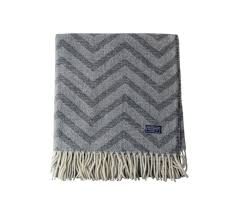 Zig Zag Wool Throw Charcoal Natural Hudson Made New York
