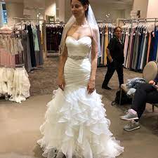 Organza Mermaid Wedding Dress With Ruffled Skirt David S Bridal Wedding Dresses Ruffle Wedding Dress Davids Bridal Wedding Dresses