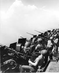 Battery Of 20mm Oerlikon Canons Of Uss Hornet Cv 12 February 1945 Uss Hornet Wwii World War