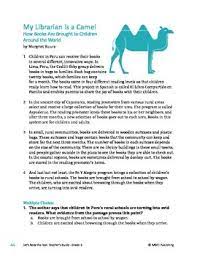 This is the best way to transport or move the books across long distances. My Librarian Is A Camel Informational Text Test Prep Tpt
