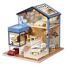 1 24 Diy Miniature Dollhouse Kit Seattle House With Swimming Etsy Diy Dollhouse Furniture Dollhouse Miniatures Diy Diy Dollhouse