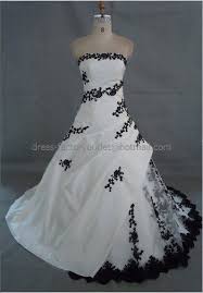 Strapless Bridal Ball Gown Black Lace White Satin A Line Wedding Dress Black White Wedding Dress Gothic Wedding Dress Black Wedding Dresses