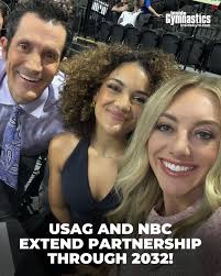 📺📺📺 NBC Sports will bring the competition and stories of USA Gymnastics  athletes to the U.S. audience through 2032 in a historic extension of their  partnership, USAG and NBC Sports announced Tuesday.