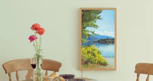 a smart digital window that opens to beautiful scenery from around the world with 4k shot videos and sound interior and exterior windows scenery