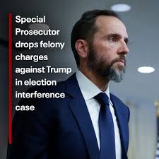 Special Prosecutor Jack Smith has filed to drop all felony charges against  President-elect Donald Trump in the federal election interference case.  https://www.fox10phoenix.com/news/jack-smith-donald-trump-election-interference