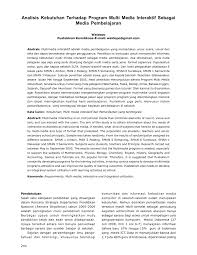 Karena itulah para orang tua mempercayai kemampuan dan kualitas seorang sepenuhnya untuk mendidik. Pdf Analisis Kebutuhan Terhadap Program Multi Media Interaktif Sebagai Media Pembelajaran