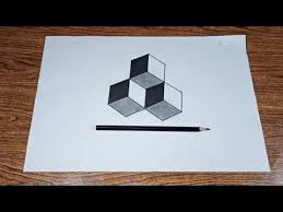 Menggambar 3d Mudah Kubus Geometris Ilusi Optik Step By Step Youtube Ilusi Optik Ilusi Gambar