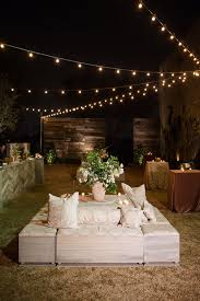 Brik Venue Fort Worth Texas Wedding Industrial Warehouse Real Wedding Reception Romantic Lighting Outdoor Cocktail Industrial Outdoor Lighting