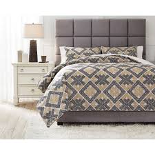 Ashley Signature Design Bedding Sets Q473003q Queen Scylla Brown Black Comforter Set O Dunk O Bright Furniture Bedding Sets