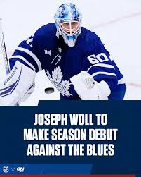 Leafs head coach Craig Berube confirms Joseph Woll will make his season  debut tonight against the Blues 🧱