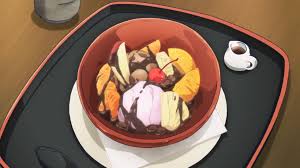 Itadakimasu Anime Sweet Potato Cream Anmitsu Fuuka Episode 9 Kawaii Food Food Drawing Pretty Food