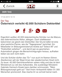 Check spelling or type a new query. Die Tagespresse Auch Das Deutsche Medium N Tv Hat Uber Den Doktortitel Fur 42 000 Maturanten Berichtet Doch Der Artikel Wurde Mittlerweile Geloscht Warum Denn Liebe Kollegen Von N Tv Der Nachrichtensender Hat Das