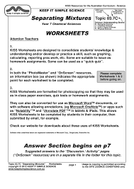 Check spelling or type a new query. Separating Mixtures Worksheets Answer Section Begins On P7