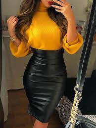 Check spelling or type a new query. Mi Longue Jupe Crayon En Simili Cuir Culotte Haute Slim Mode Femme Noir Jupes Bas