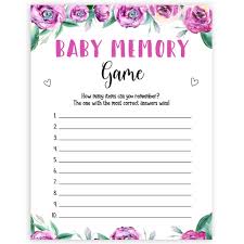 If you don't hear talk of a baby shower in the works consider who the likely candidates are for baby shower hostess. Baby Memory Game Purple Peonies Printable Baby Shower Games Ohhappyprintables