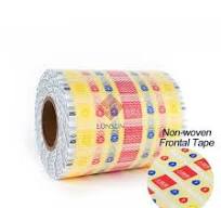 Printed Frontal Tape Baby Diaper Raw Materials Soft Waved Shape Nonwoven  Fabric Frontal Loop Tape
