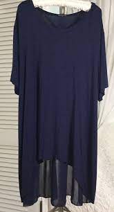 new plus size 3x cha cha vente navy blue chiffon long tunic top shirt dress long tunic tops tunic tops long tunic tops shirts