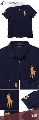 Black And Gold Ralph Lauren Polo Shirt Mens Navy Blue And Gold Ralph Lauren Polo Shirt High Quality Original New Tags Fits Any Outfit Good Fo Ralph Lauren Polo Shirts Polo Ralph Lauren Mens Navy