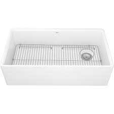 Single compartment country of origin: American Standard 1180sb3620 291 Alabaster White Avery 36 Dual Mount Apron Front Single Bowl Fireclay Kitchen Sink With Basket Strainer And Basin Rack Faucet Com