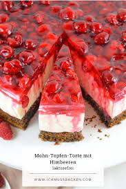 Gehe zum rezept rezept drucken. Mohn Topfen Torte Mit Himbeeren Laktosefrei Ich Muss Backen Laktosefreie Desserts Kuchen Ohne Backen Kuchen Und Torten