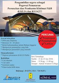 Look through examples of pemasaran translation in sentences, listen to pronunciation and learn grammar. Job Vacancies At Klia Klia 2 Admal Aviation College Facebook