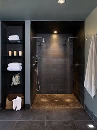 Interior Bathroom Walk In Shower Designs Decoration Using Black Stone Tile Bathroom Walls Inclu Bathroom Design Luxury Small Basement Bathroom Luxury Bathroom