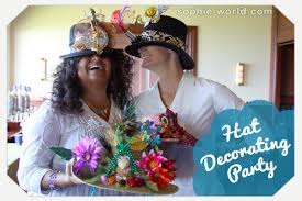 How to decorate hats with flowers. Throw A Hat Decorating Party Sophie S World