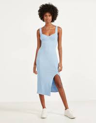 Corset Style Midi Dress Discover This And Many More Items In Bershka With New Products Every Week Midi Dress Dresses Dress And Heels