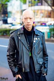 Japanese Model Musician In Rock Star Inspired Look W Vintage Leather Jacket Keisuke Yoneda Kujaku Ysl Lucky Daikichi Nyulycadelic Tokyo Fashion