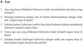 Maybe you would like to learn more about one of these? Jawaban Esai Uji Kompetensi Potongan 1 Ips Kelas 9 Halaman 74 Negara Maju Belajar 90 Belajar Wirausaha