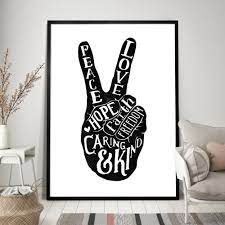 Peace Sign Art Print Peace and Love Inspirational Wall Art - Etsy