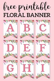Floral Free Printable Alphabet Letters Banner Paper Trail Design Free Printable Banner Letters Free Printable Alphabet Letters Printable Banner Letters