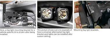 Universal fog light mounting bracket. Arb Fog Lights Installation And Adjustment