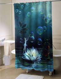 Iridescent fairy and dragon shower curtain. Fairy Shower Curtain Customized Design For Home Decor Shower Curtain Decor Cool Shower Curtains Personalized Shower Curtain