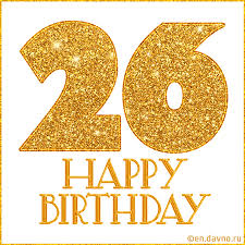 26 is the only integer that is one greater than a square (52 + 1) and one less than a cube (33 − 1). Gold Glitter 26th Birthday Gif Download On Funimada Com