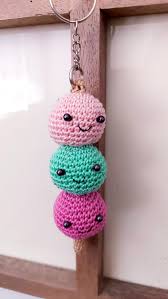 Dango Amigurumi Keychain Japanese Street Food Custom Doll Handmade Crochet  Food Anime Kawaii Gift Keyring