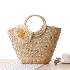 More details christian louboutin loubi shore woven straw beach tote bag details christian louboutin loubi shore woven straw and leather tote bag. Hot Sale Designer Women Straw Flowers Bag Hand Woven Straw Beach Bag Leisure Holiday Handbag Online Newchic